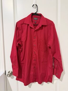Arrow Men's Bright Red Long-Sleeve Button-Up Shirt